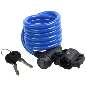 Велозамок с ключами тросовый M-Wave S 10.18, blue 10/1800 blue 1