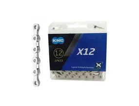 Цепь KMC, X12, 12ск (1/2"x11/128"), 126зв., Silver, с замком CL552, BOX 1