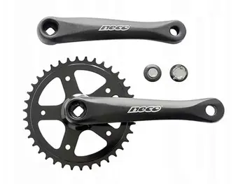 Шатуны NECO NSA-1005 38T, алюм, 170mm, 3/32, чёрный 1
