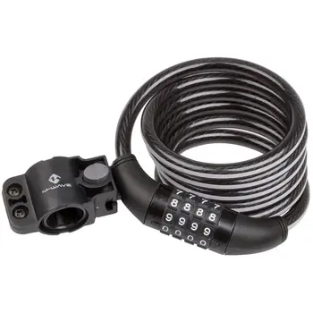 Велозамок кодовый тросовый M-Wave DS 10.18 со светоотражающей полосой 10/1800 black 1