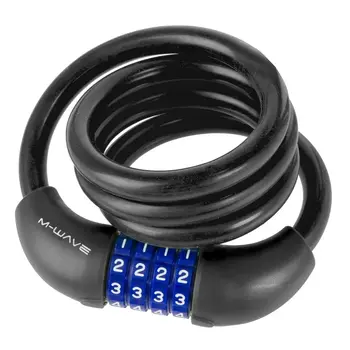 Велозамок кодовый тросовый M-Wave DS 12.10 S силиконовый, black 12/650 black 1