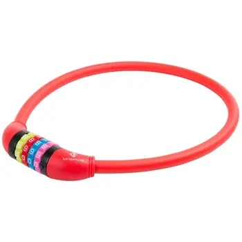 Велозамок кодовый тросовый M-Wave DS 12.6,5 S силиконовый, red 12/650 red 1