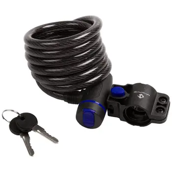 Велозамок с ключами тросовый M-Wave S 10.18, black 10/1800 black 1