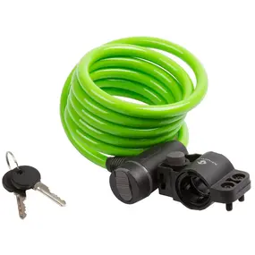 Велозамок с ключами тросовый M-Wave S 10.18, green 10/1800 green 1