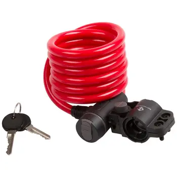 Велозамок с ключами тросовый M-Wave S 10.18, red 10/1800 red 1