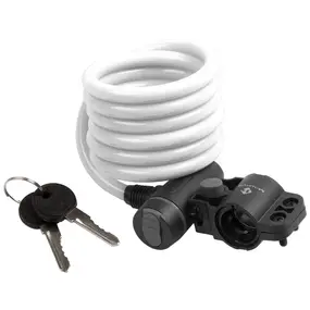 Велозамок с ключами тросовый M-Wave S 10.18, white 10/1800 white 1