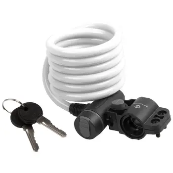 Велозамок с ключами тросовый M-Wave S 10.18, white 10/1800 white 1