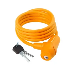 Велозамок с ключами тросовый M-Wave S 8.15 S силиконовый, orange 8/1500 orange 1