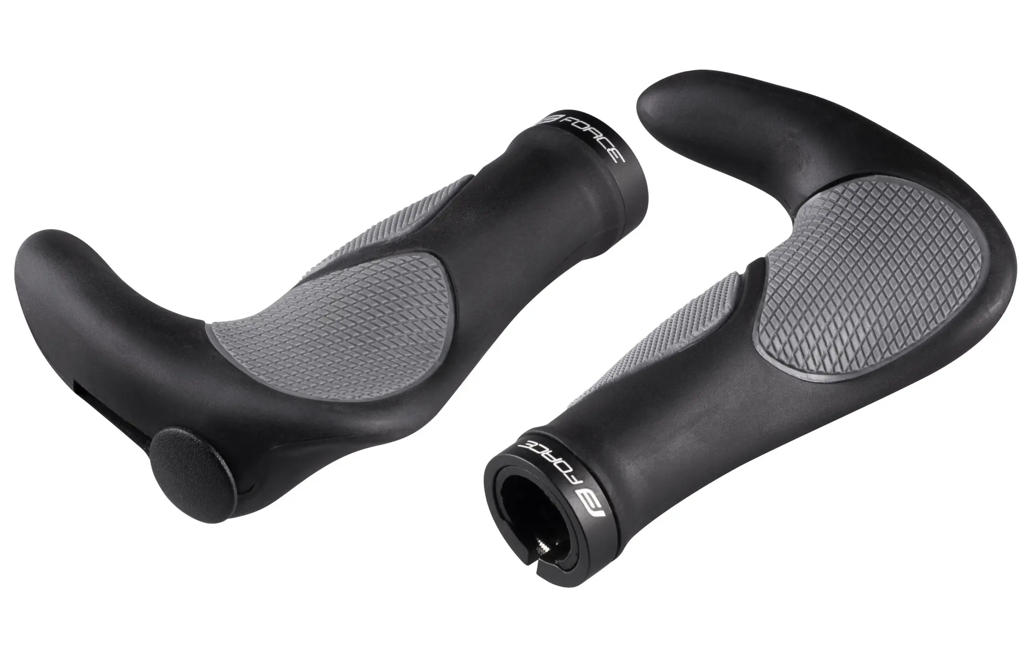 Грипсы рога Force GEL OneSideLock, рога 102mm 140mm black/grey 1