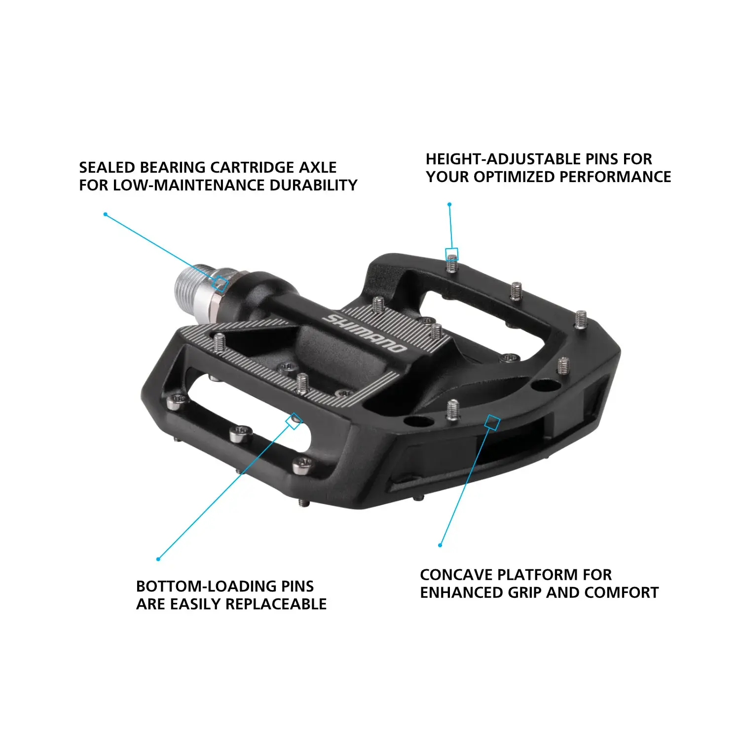 Педали Shimano GR500, топталки, цв. черный 2