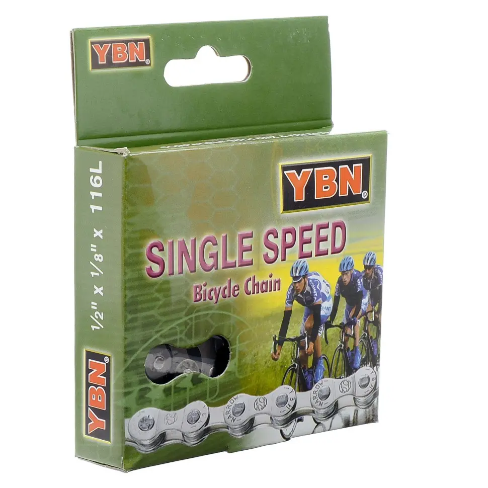 Цепь S410 1/2"x1/8" 116 звеньев, для 1 скор. велосипедов, в инд. упак. YBN 1