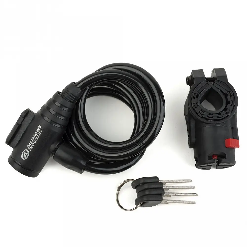 Велозамок с ключами тросовый Author ASL-31 8/1500 black 1