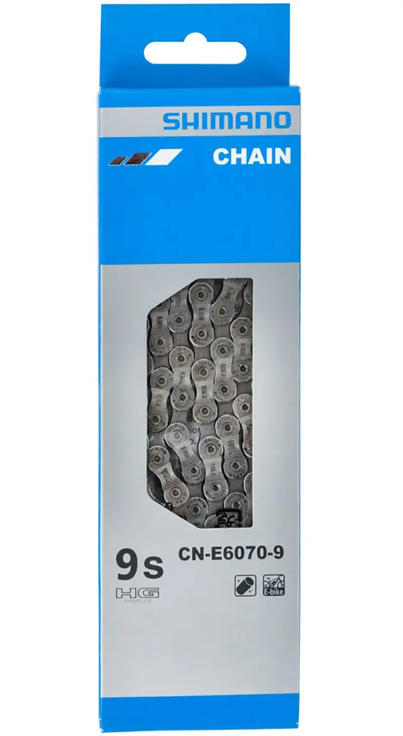 Цепь Shimano CN-E6070, 9ск. (9/10/11 ск./138 зв./серебристая) 1