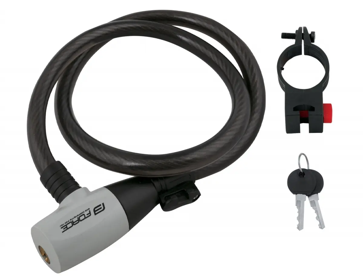 Замок Force, RON, 12/800мм, спираль, с креплением, черный 1