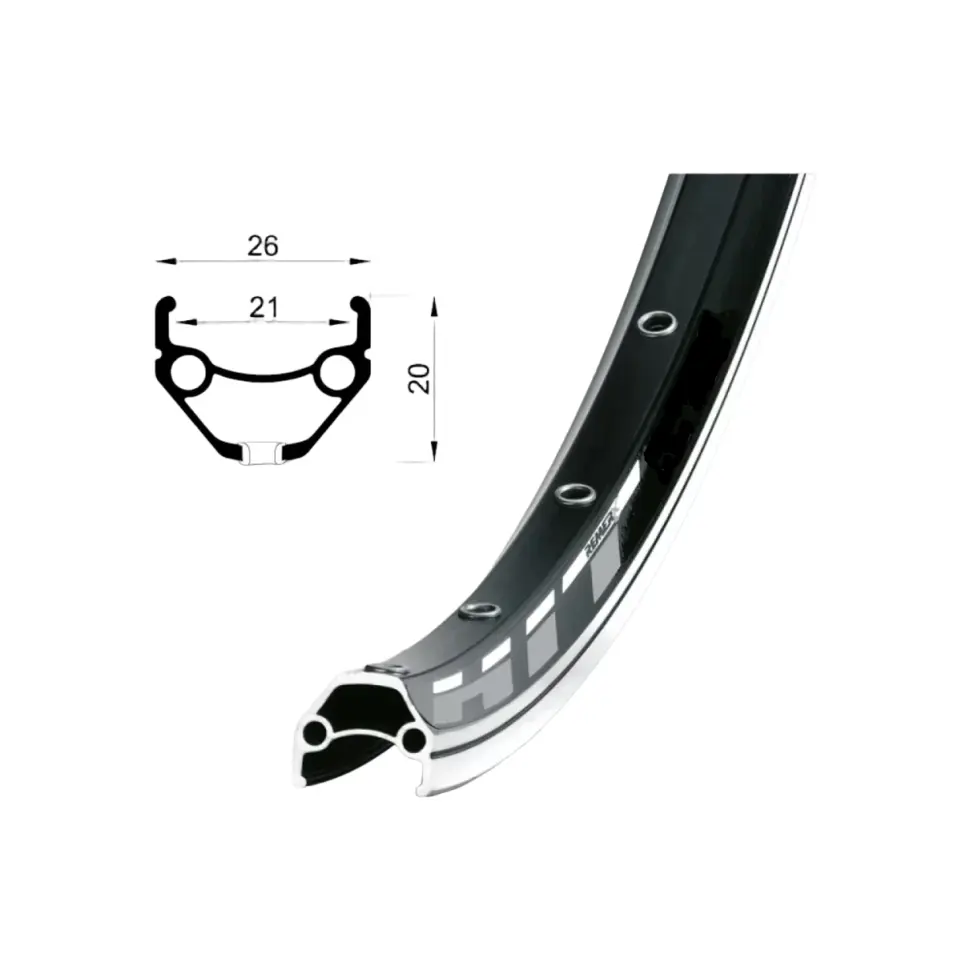 Обод Remerx, HIT 21, 559X21, BA+GBS, 28отв. AV, rim brake, черный 1