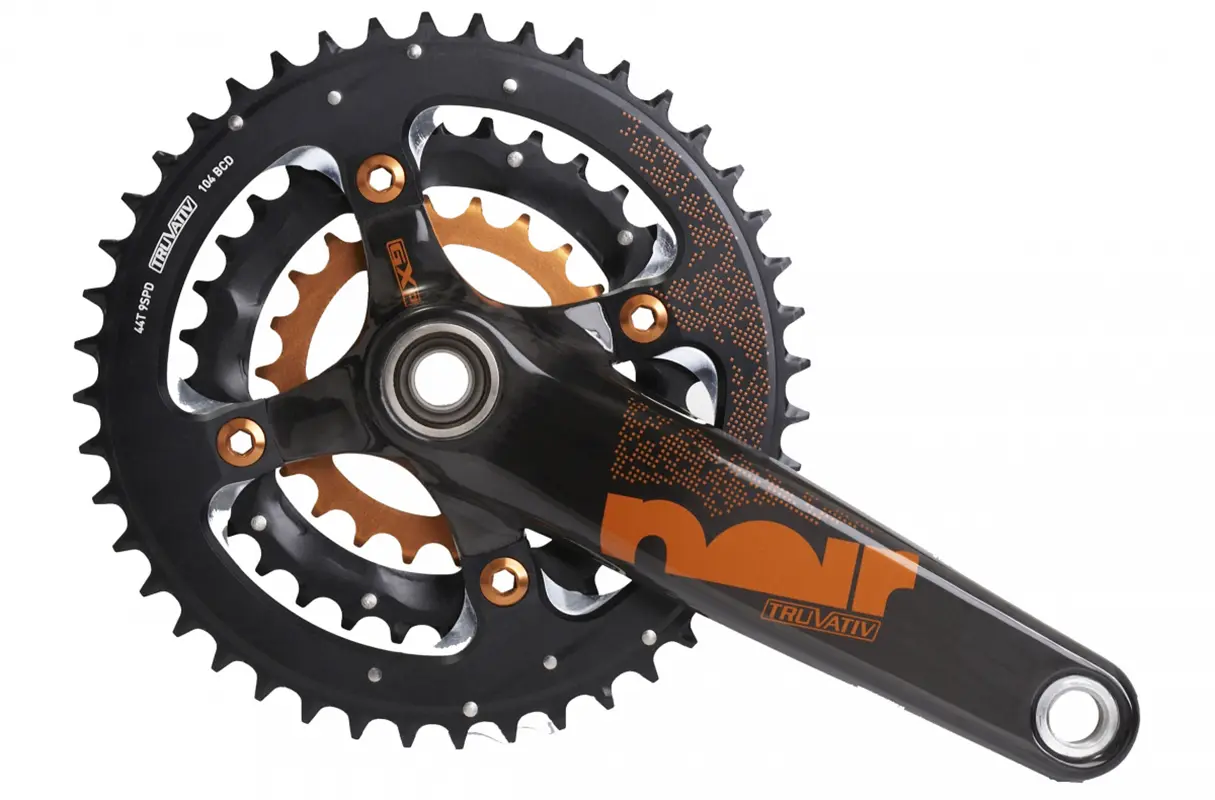 Система шатунов Truvativ NOIR XC 3.3 TEAM GXP, карбон оранжевая, 175mm, 44/32/22 1