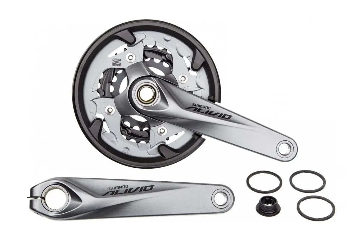 Система шатунов Shimano FC-M4050, 175мм, BSA, 40/30/22, с защитой, черная 1