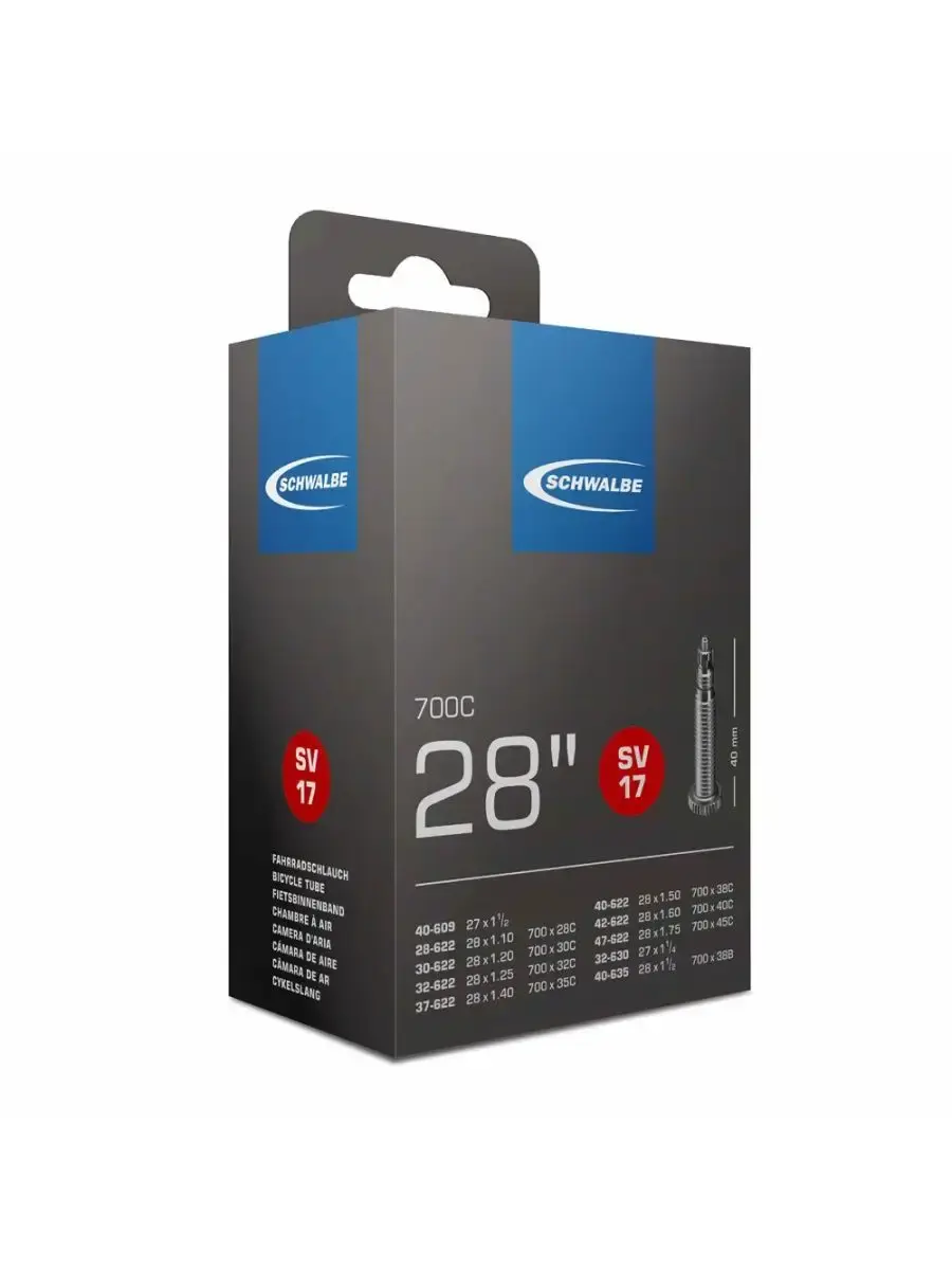 Камера Schwalbe, 28"/700C (SV 17), 28/47-622, FV60, 150гр. 1