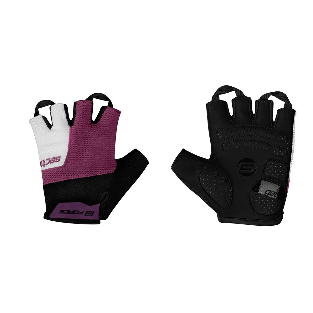 Велоперчатки короткие Force Wms Sector Gel, black/purple M black/purple 1