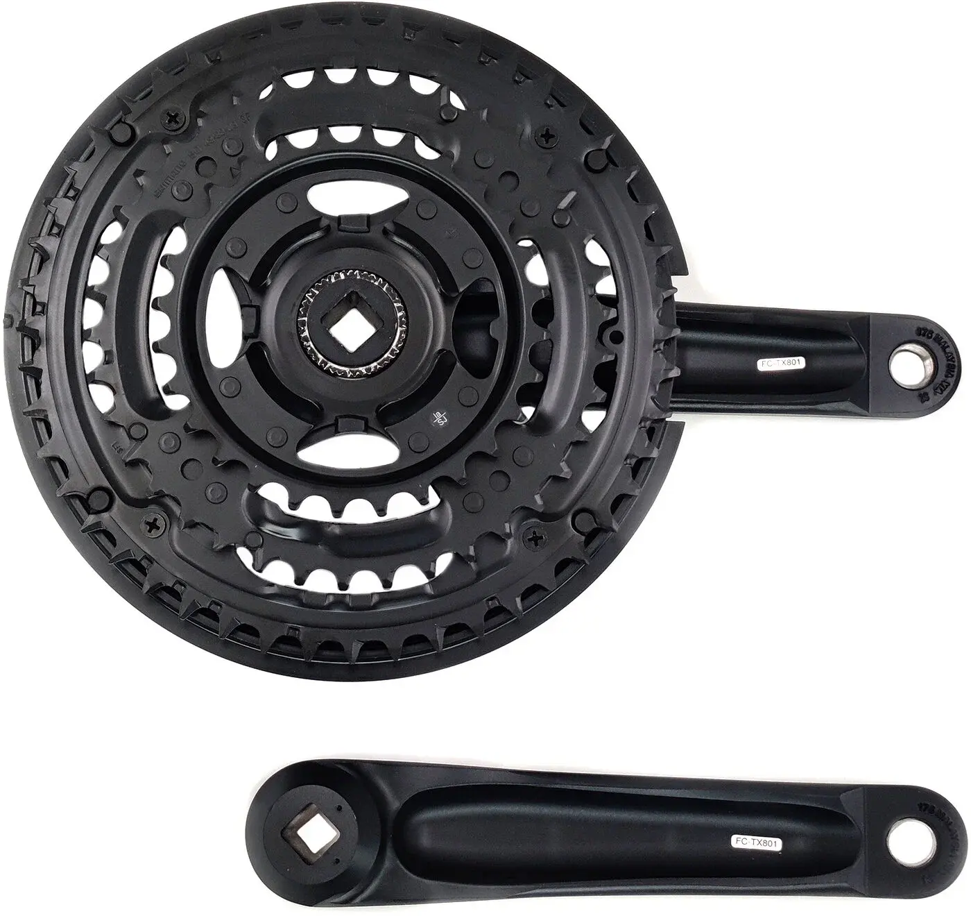 Шатуны Shimano Tourney FC-TX801 42/32/22T 170 мм чёрные 2