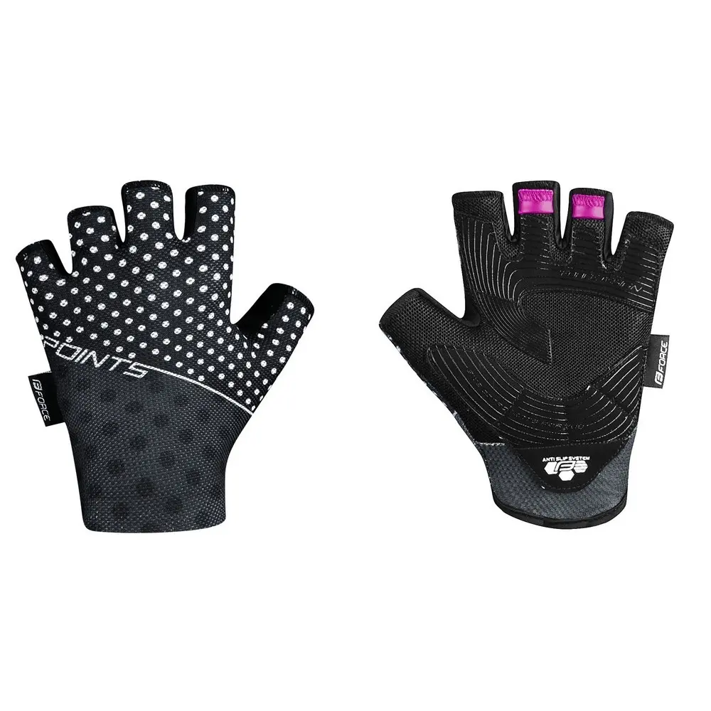 Велоперчатки короткие Force Wms Points, black/grey S black/grey 1