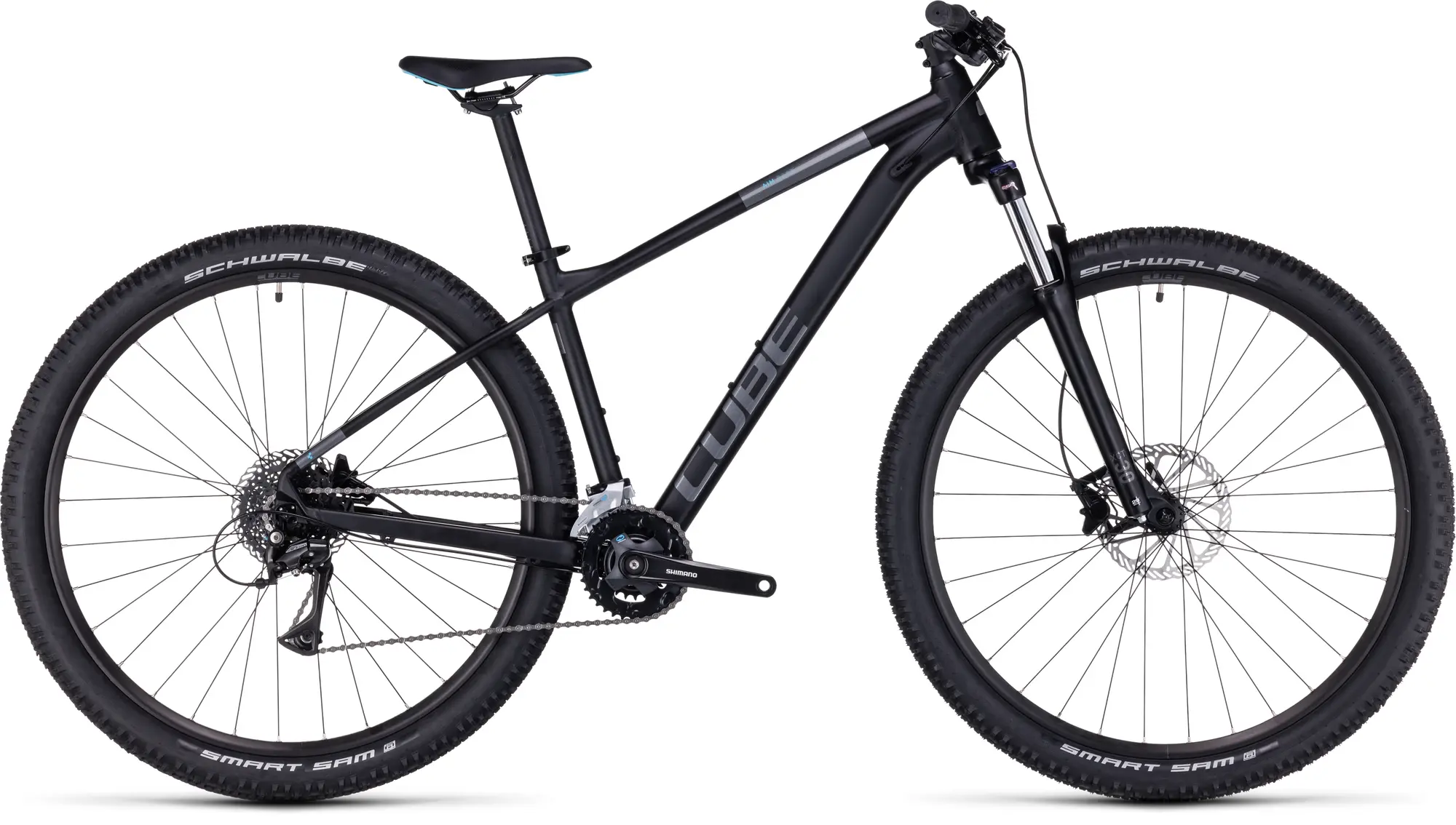 Велосипед Cube Aim Race 29" 2024 (чёрн/лазурн) 20" 7