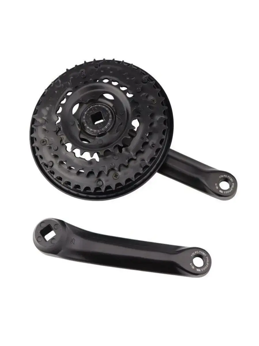Система Shimano TY301, 170мм, 48/38/28T,черн,б/упДлина шатуна: 170 мм, 2