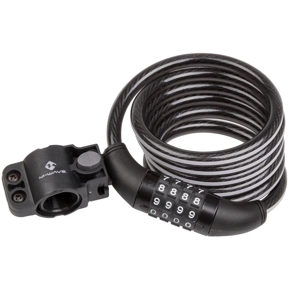Велозамок кодовый тросовый M-Wave DS 10.18 со светоотражающей полосой 10/1800 black 1