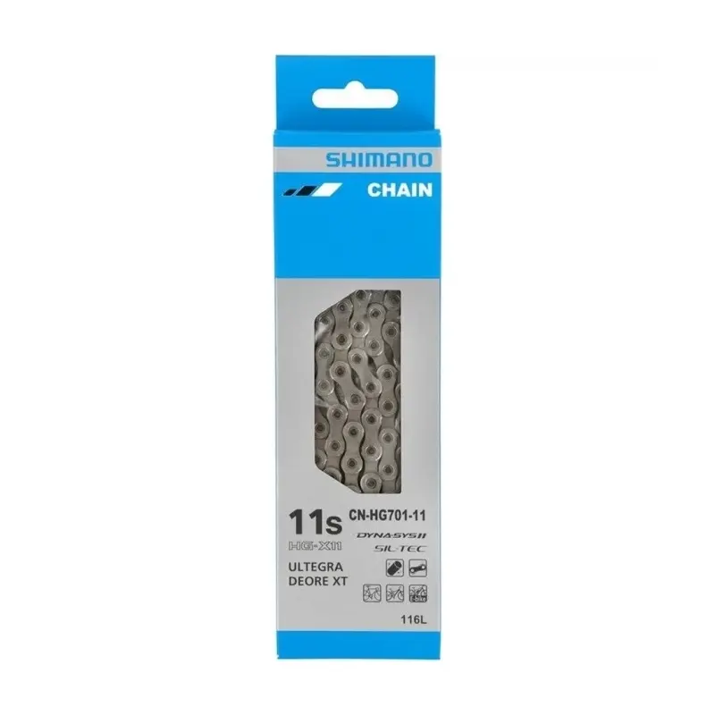 Цепь Shimano HG701, 11ск, 116 зв., амп.пин (1шт), ROAD/MTB/E-BIKE совмест. 1