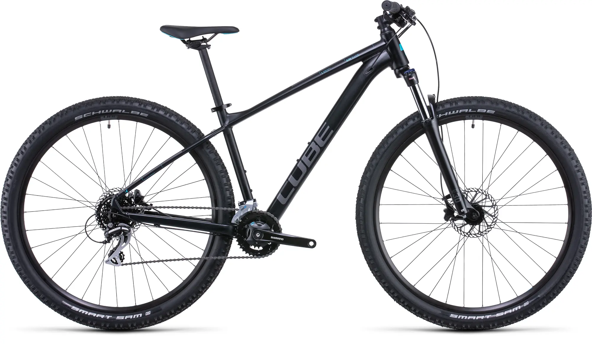Велосипед Cube Aim Race 27,5" 2022 (чёрн/лазурн) 16" 5